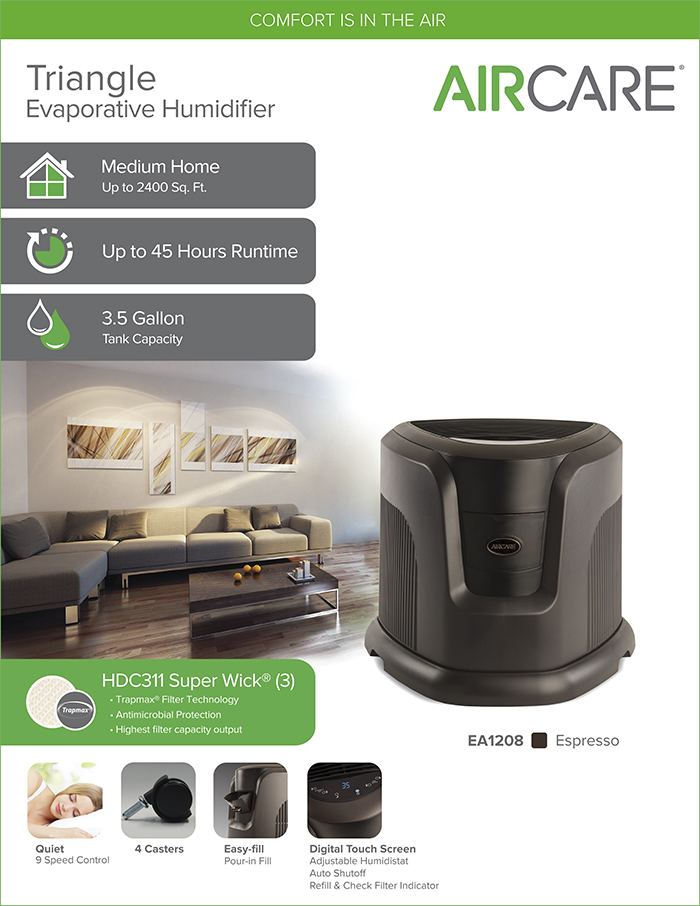 AIRCARE Designer Series 3.5 Gal. Evaporative Humidifier for 2,400 sq